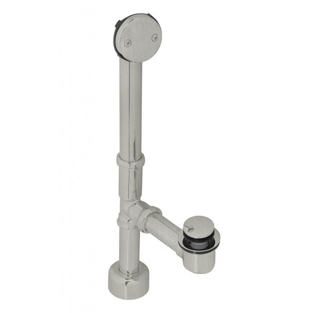 Westbrass All Exposed Tip Toe Bath Waste, 14" Make-Up, 17 Ga. Tubing in Satin Nickel D3251K-07